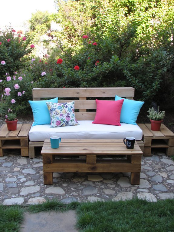 pallet sofas with tables