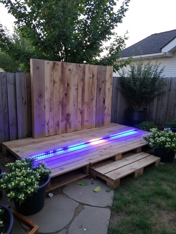 pallet stage with lighting