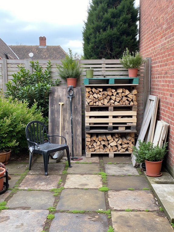 pallet storage bench project