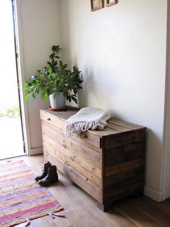 pallet storage bench project