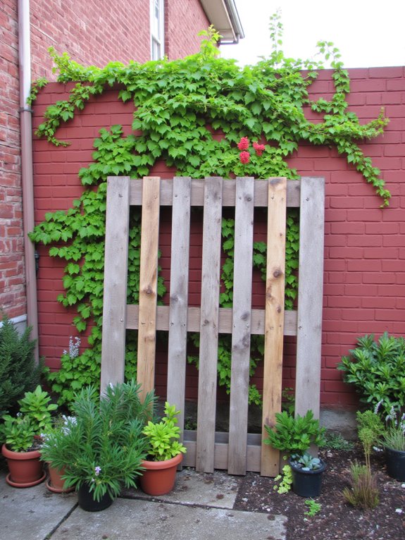 pallet trellis for climbing plants