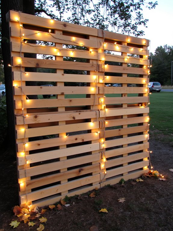 pallet wall with lights