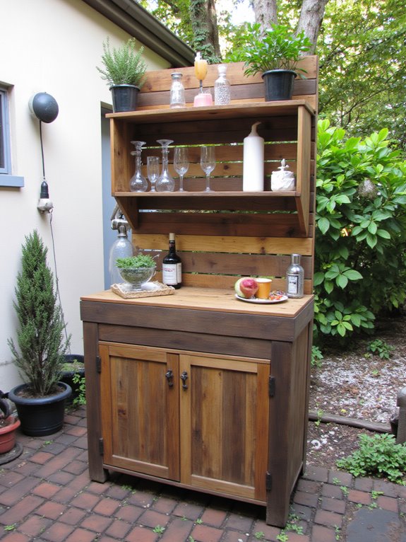 pallet wood back bar display