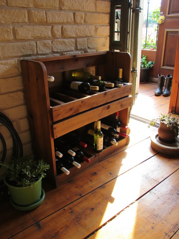 pallet wood wine rack