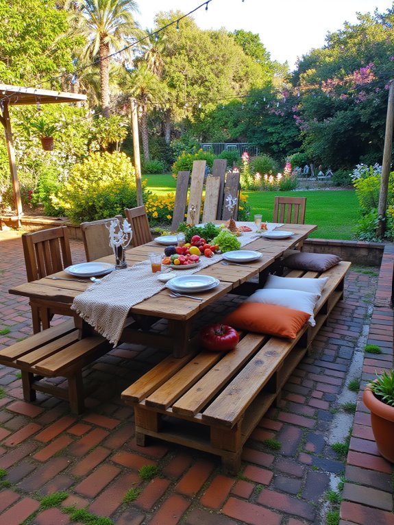 pallets create rustic dining