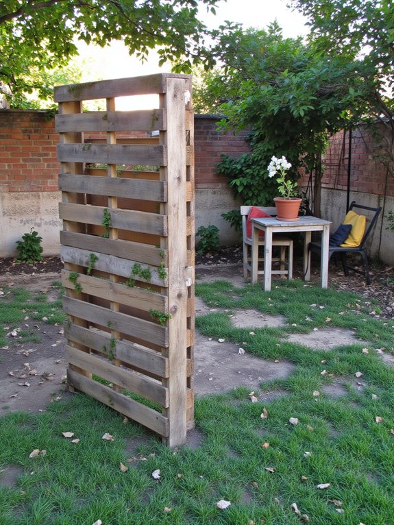 pallets create rustic privacy
