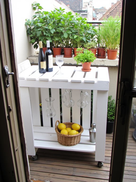pallets for elegant bar cart