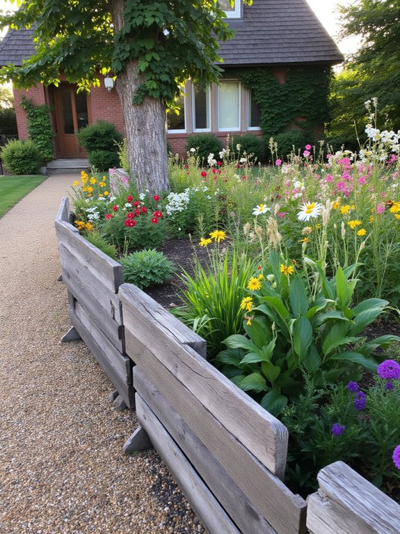 pallets for rustic garden borders