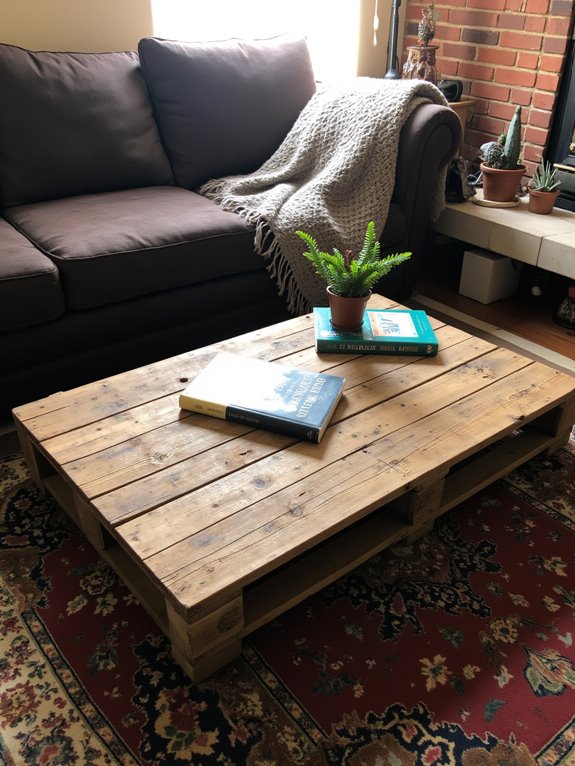 pallets transformed into tables