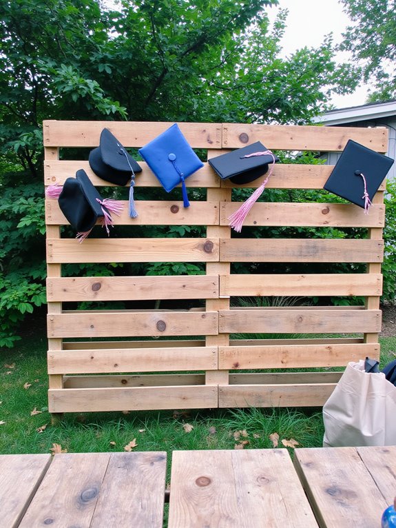 playful graduation cap backdrop