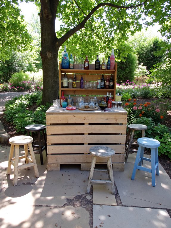 portable rustic pallet bar