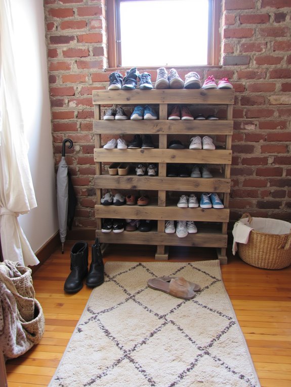 practical pallet shoe rack