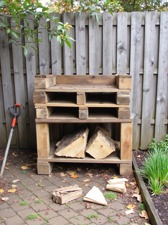 practical rustic firewood storage