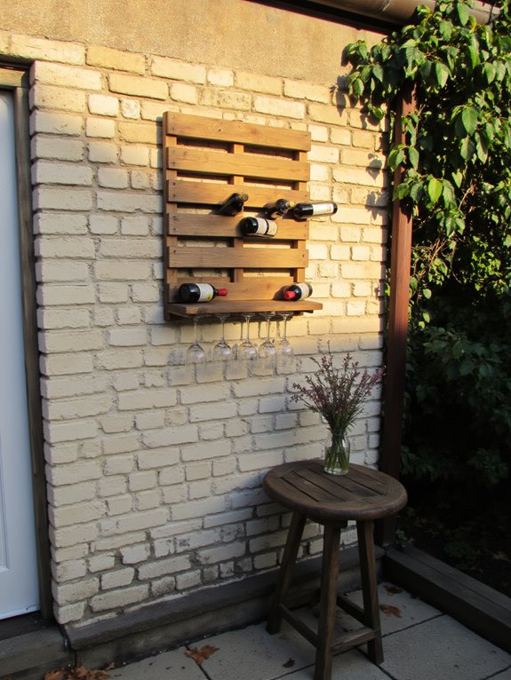 reclaimed pallet wine rack