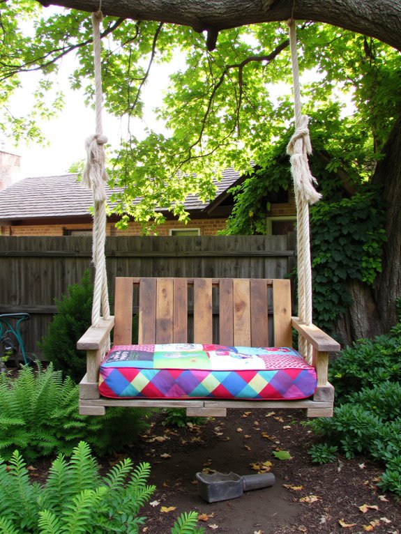 relaxing outdoor pallet swing