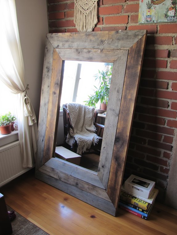 repurpose pallets into mirrors