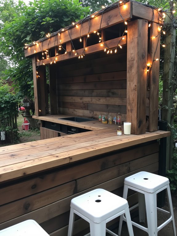 rustic charm with twinkling lights