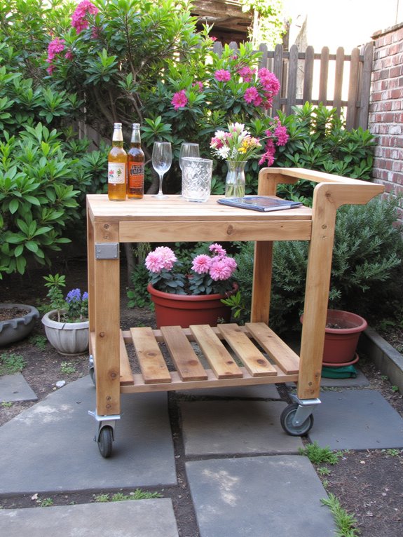 rustic diy pallet bar cart