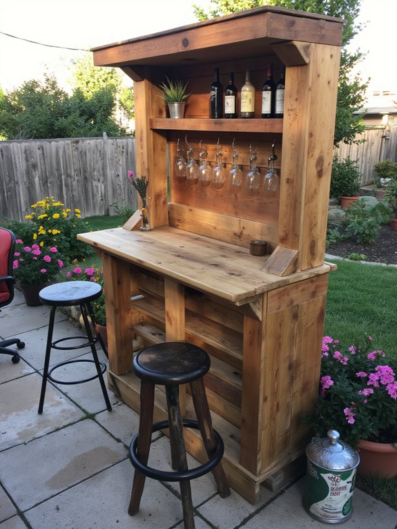 rustic diy pallet bar