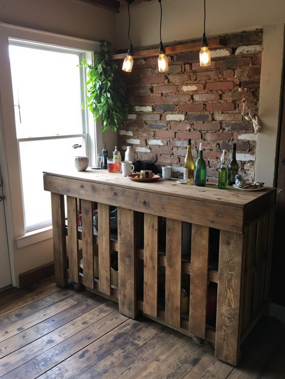 rustic diy pallet bar