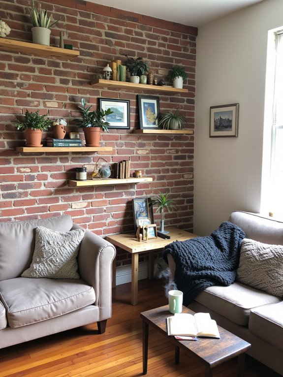 rustic floating pallet shelves