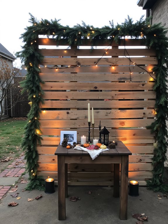 rustic holiday pallet backdrop
