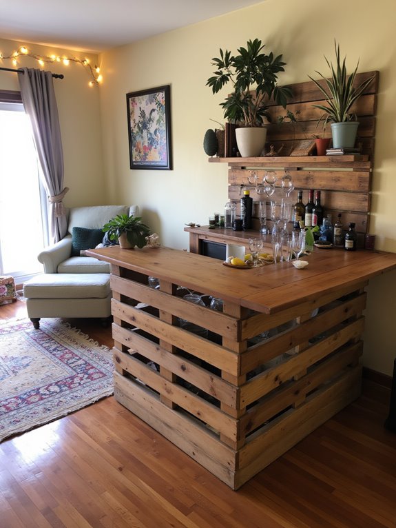 rustic indoor pallet bars