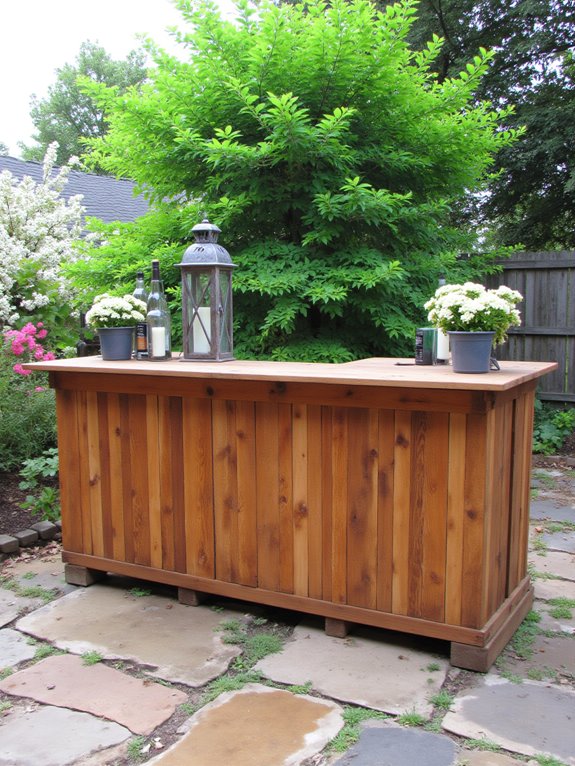 rustic natural finish bar