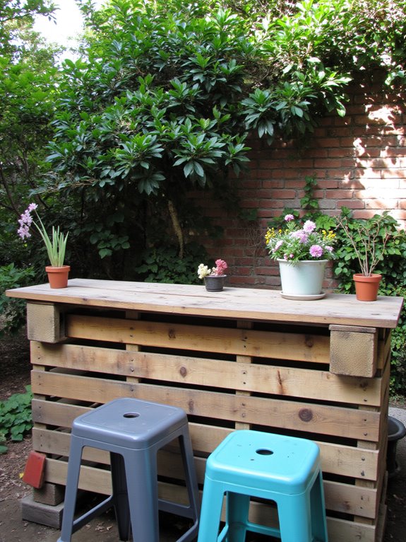 rustic outdoor breakfast bar