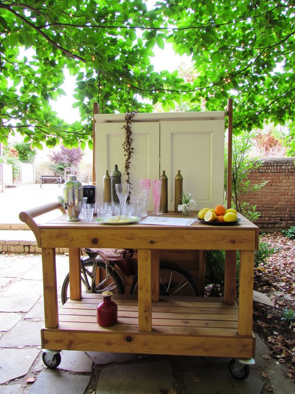 rustic pallet bar cart