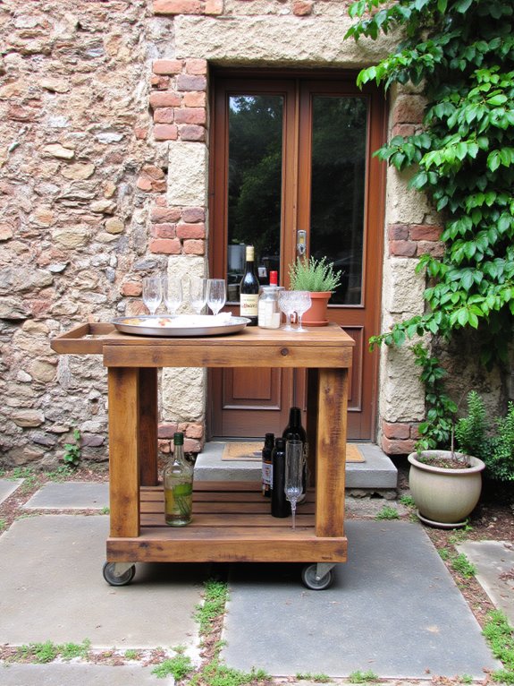 rustic pallet bar cart