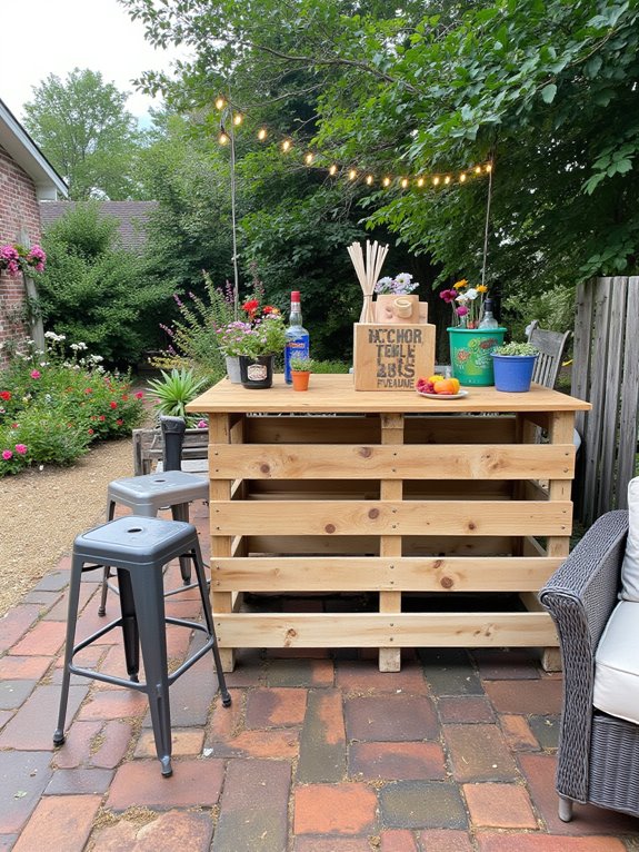 rustic pallet bar setup