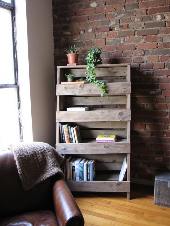 rustic pallet bookshelf project