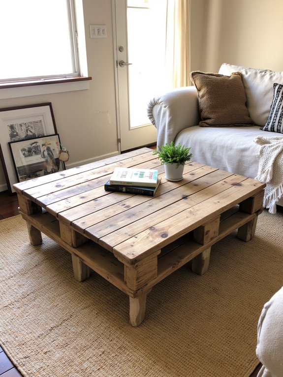 rustic pallet coffee table