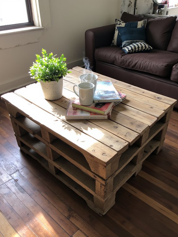 rustic pallet coffee table