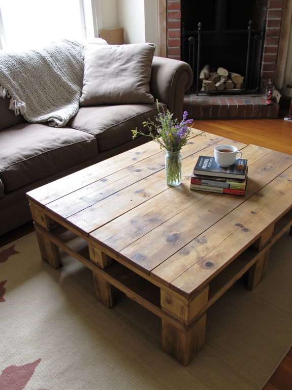 rustic pallet coffee table