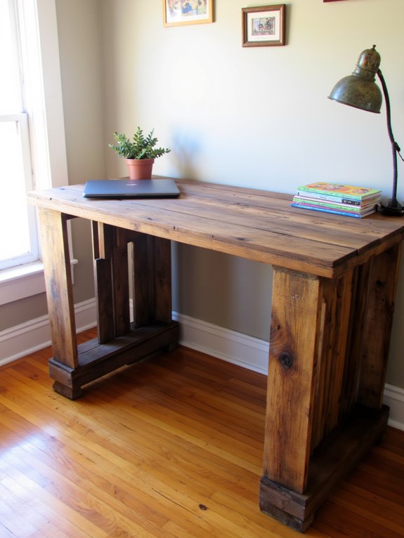 rustic pallet desk design