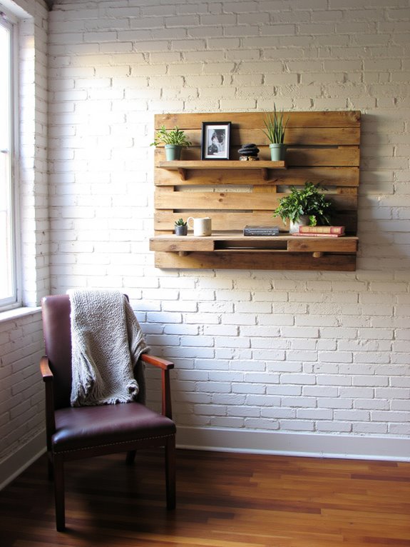 rustic pallet hanging shelf