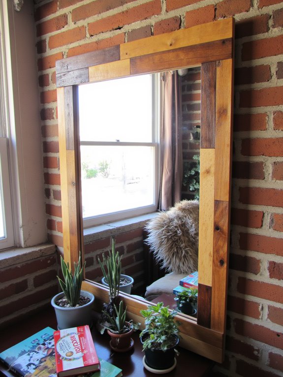 rustic pallet mirror frame