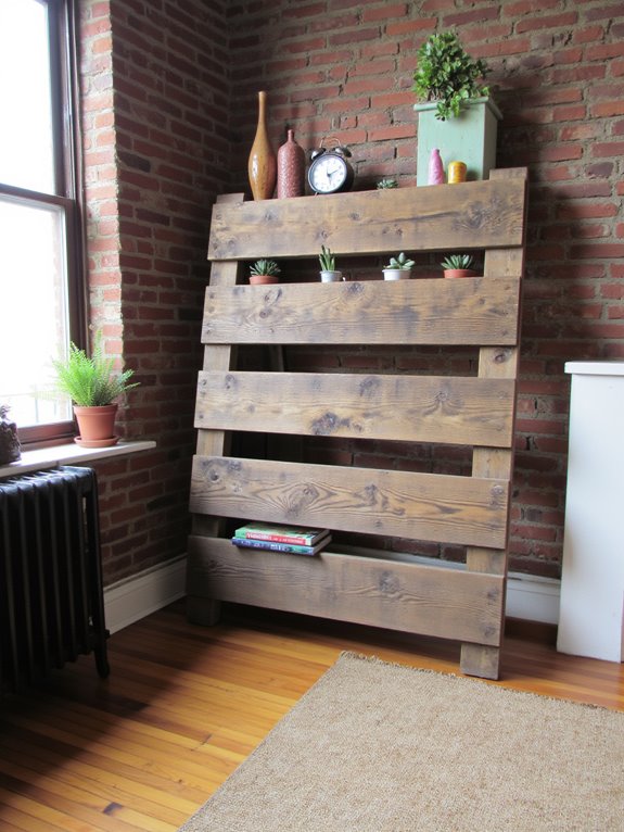 rustic pallet shelf displays