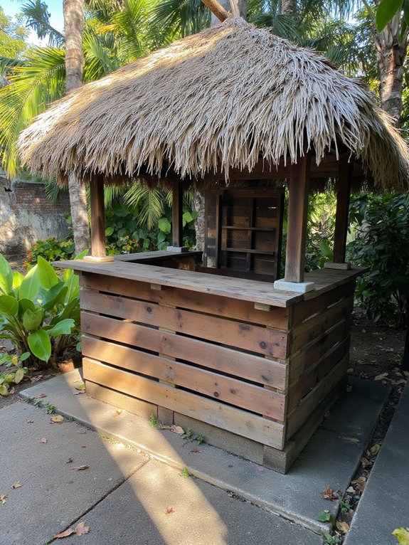 rustic pallet tiki bar