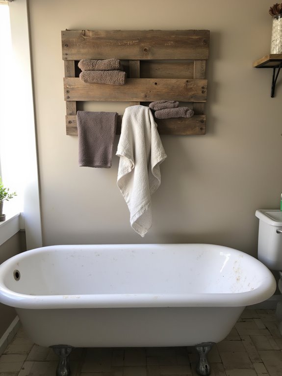 rustic pallet towel rack