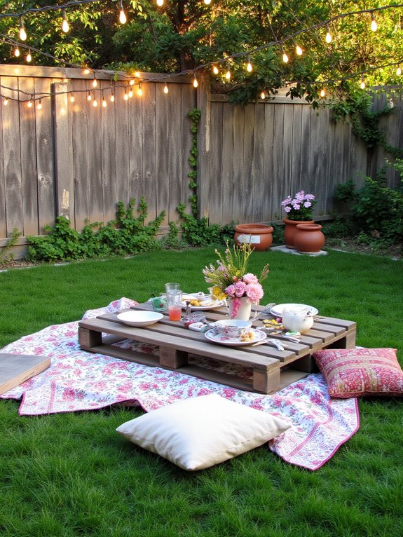 rustic picnic area setup