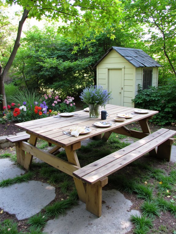 rustic picnic tables unite
