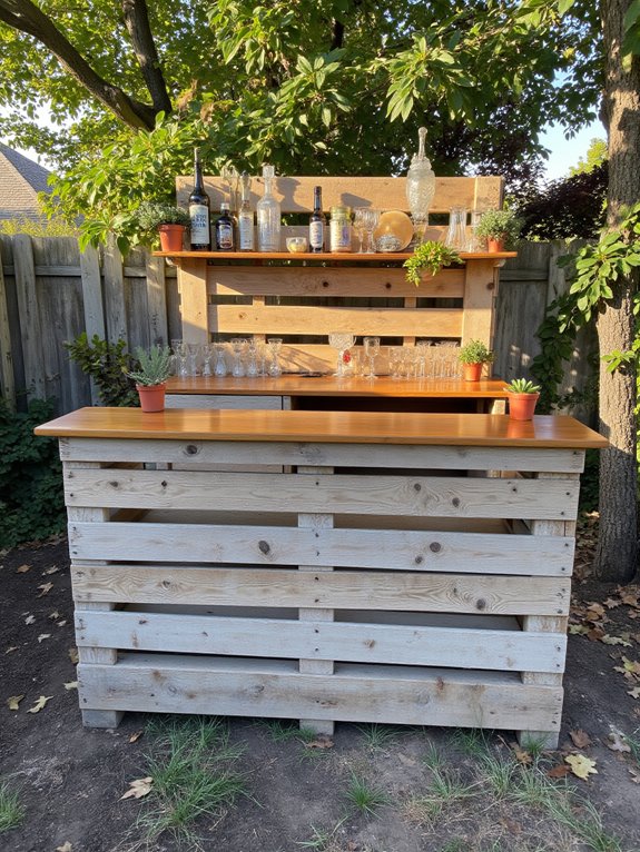 rustic reclaimed wood bar