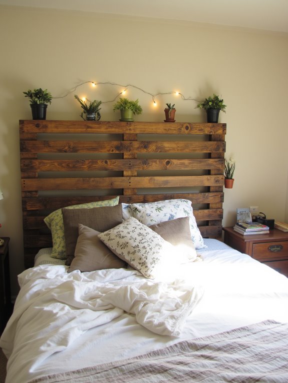 rustic reclaimed wood headboard