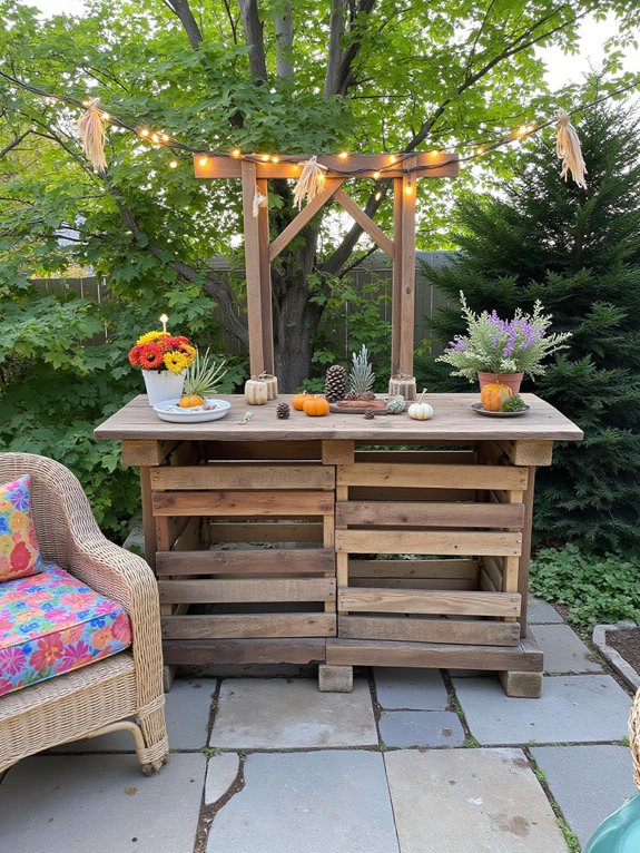 seasonal pallet bar decor