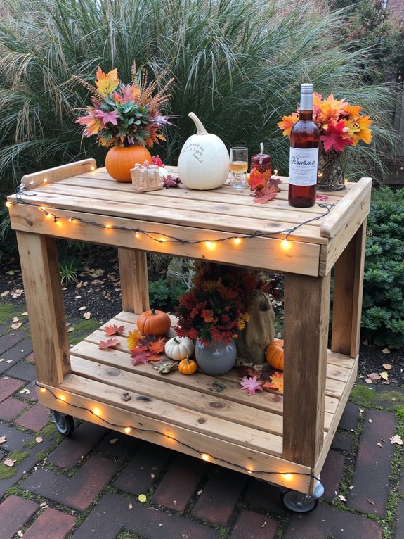 seasonal themed bar cart