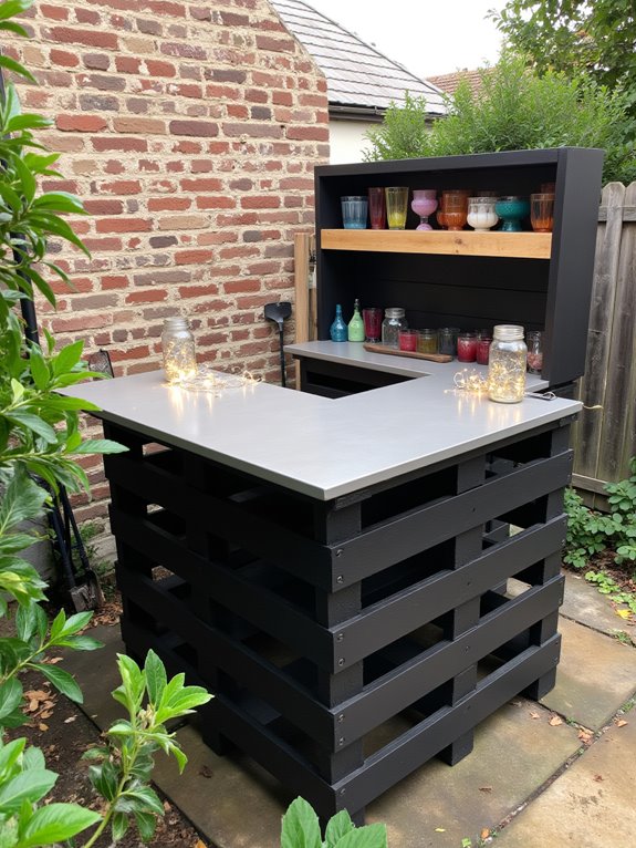 sleek modern pallet bar