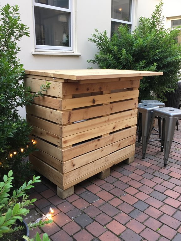 sleek sophisticated outdoor bar